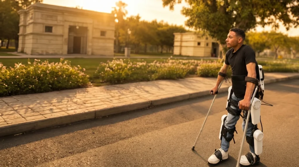 COSMOS powered lower-limb exoskeleton in use