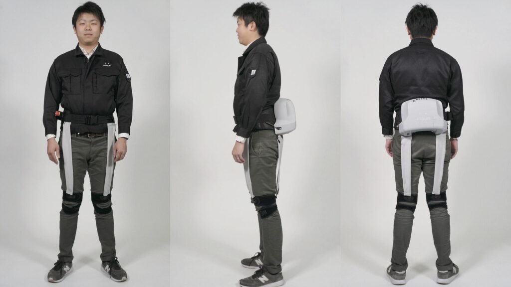Front, side and rear views of the ATOUN HIMICO wearable support device