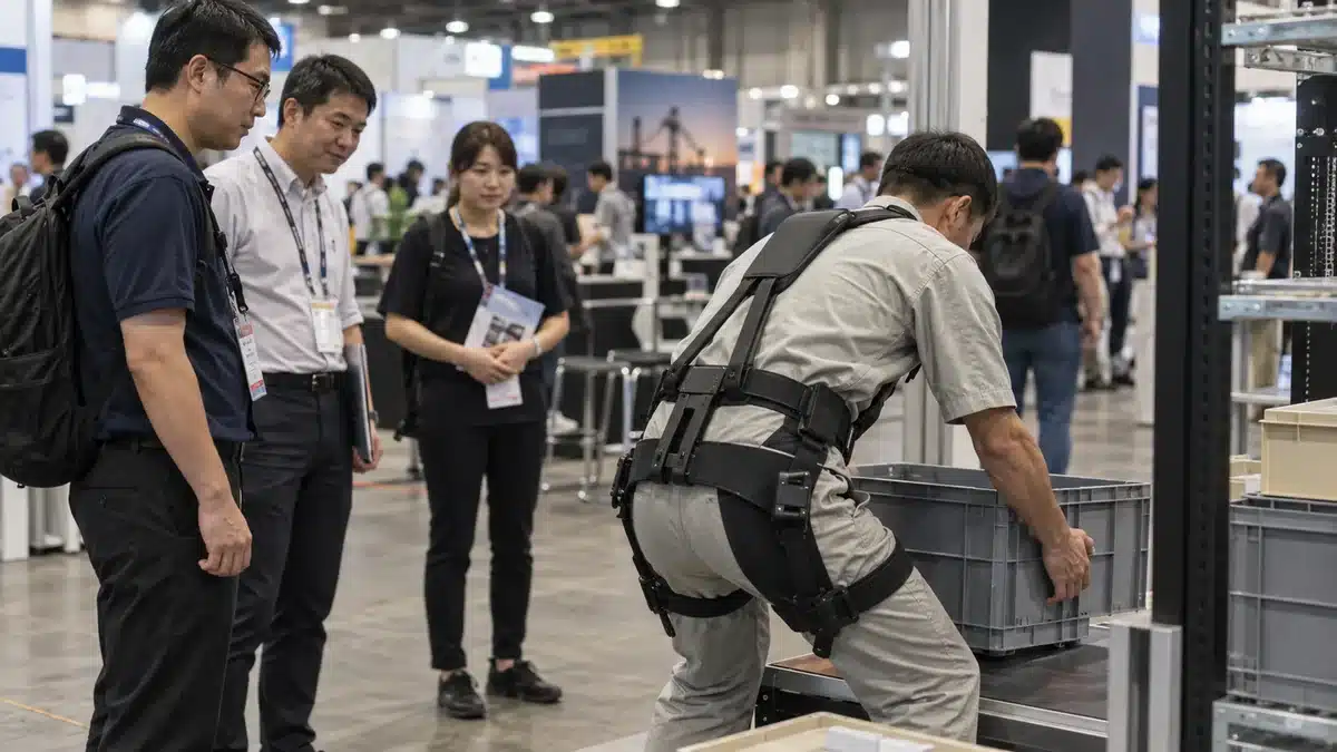 Auxivo occupational exoskeleton demonstration in Singapore